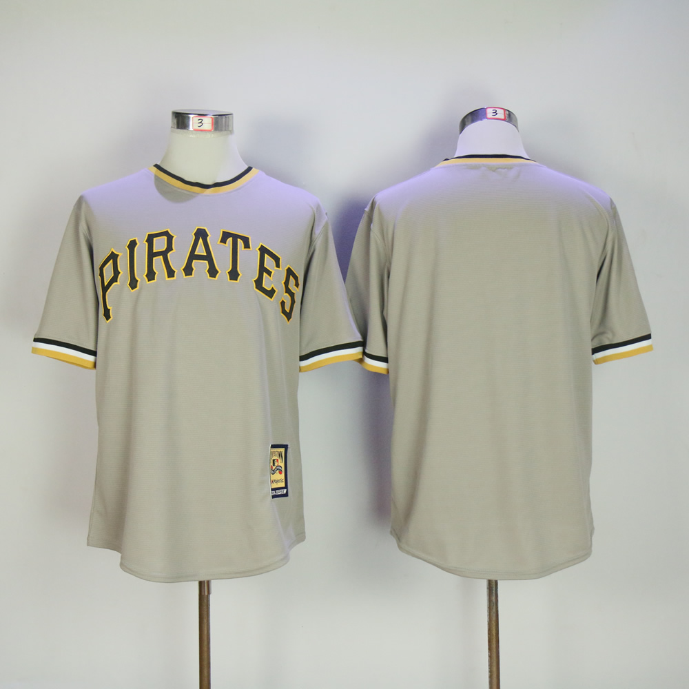 Men Pittsburgh Pirates Blank Grey Throwback MLB Jerseys->pittsburgh pirates->MLB Jersey